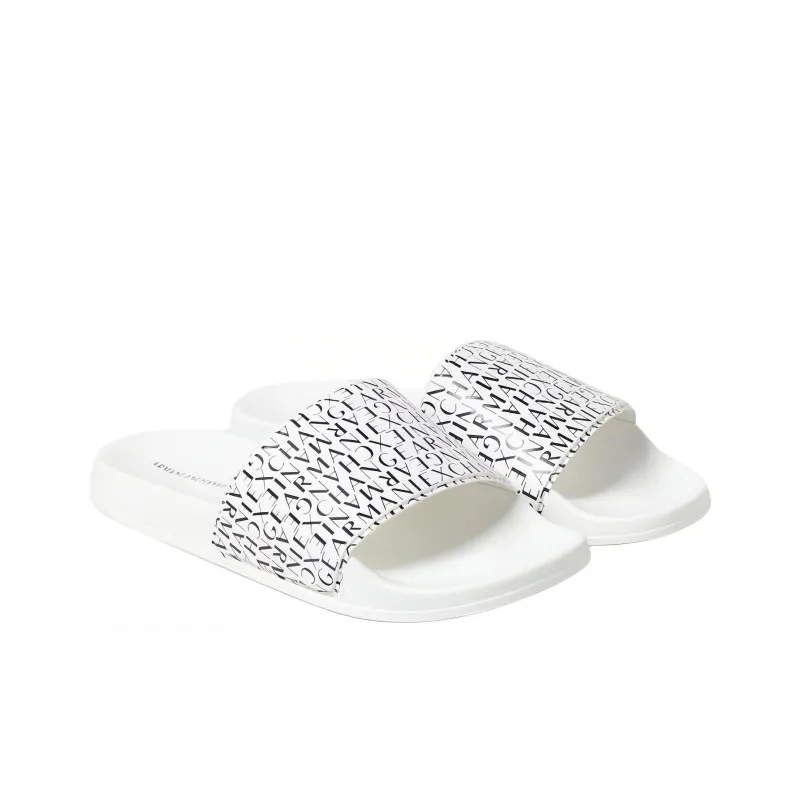 ARMANI EXCHANGEAE Slide Slippers Men's White-2
