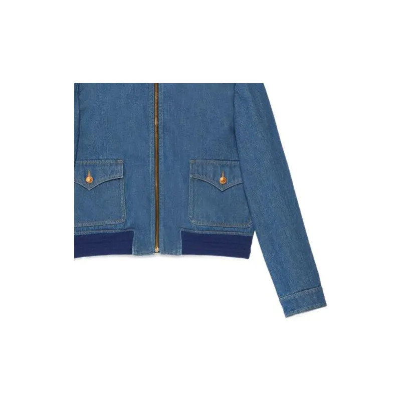 GUCCI GUCCI FW22 Qixi Festival Collection Lovelight Denim Jacket Men's Blue-2