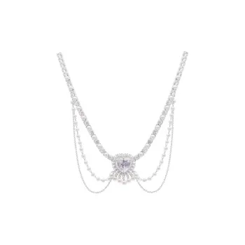 PARANOID PUPPY Zircon Necklace Party Red Carpet Recommendation Women's