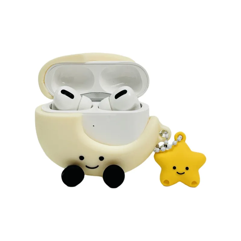 Sopi Compatibility With Apple AirPods 4/2/3/AirPods Pro/Pro 2 Silicone Moon Stars Pendant Headphone Cases-3