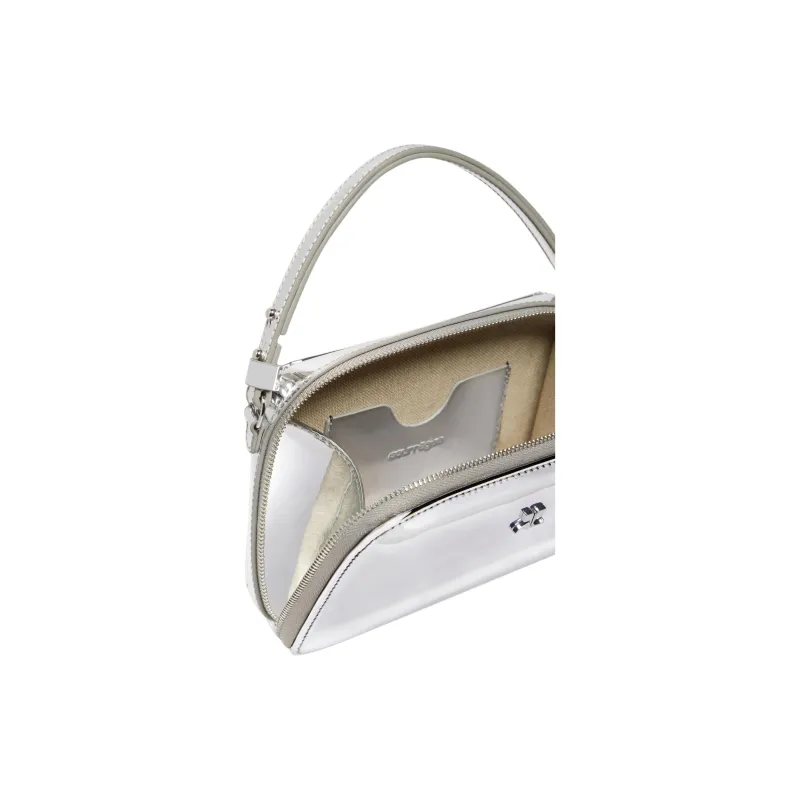 COURREGES Polyurethane One Shoulder Handbags Women's Silver-3