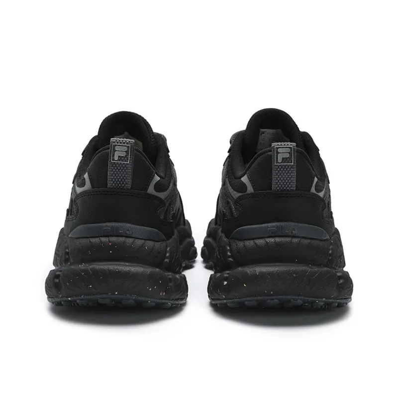 FILA Fern Anti-Slip Wear-Resistant Low-Top Casual Shoes Men's Shadow Black Gray-3