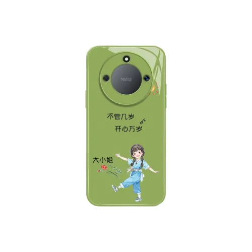 PHILIPS Glass Material Trendy Cartoon Pattern Size Sister Refreshing Phone Cases Compatible With Honor X Collection
