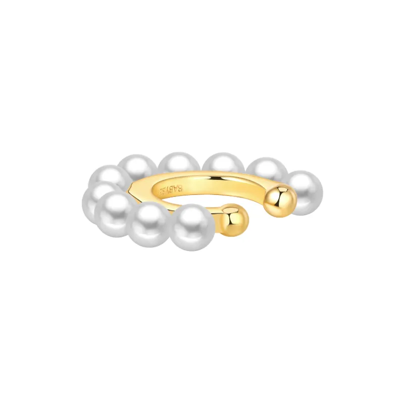 BABYBEI S925 Silver Shell Pearl Ear Bone Clip Women's-3