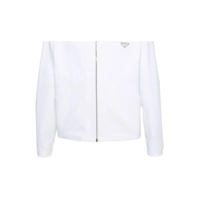 PRADA Enamel triangle Denim Jacket-4