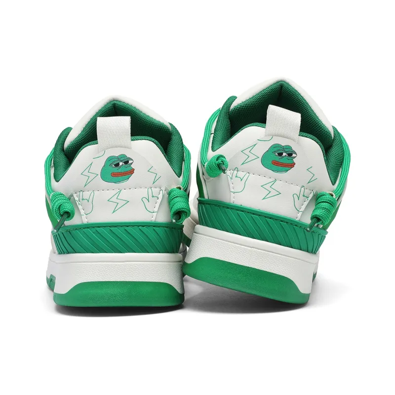 Pepe The Frog Cushioning Quick Dry Abrasion Resistant Breathable Height Increasing Low Top Skateboard Shoes Unisex-5