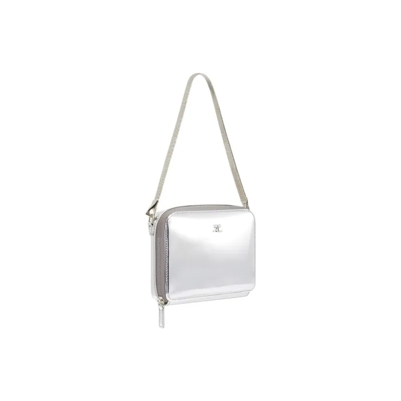 COURREGES Polyurethane One Shoulder Handbags Women's Silver-1
