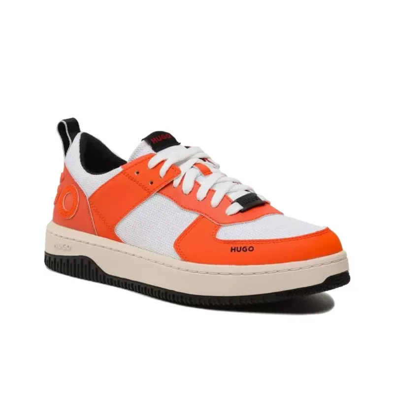 HUGO BOSS Low Top Stylish Skateboarding Shoes Men's Orange White-2