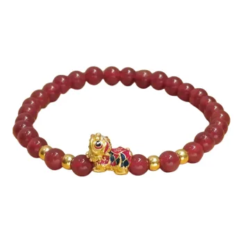 CHAORUNFUZHUBAO 5D Hydrogen Free Kirin Solid Gold Fixed Price Bracelets Women's