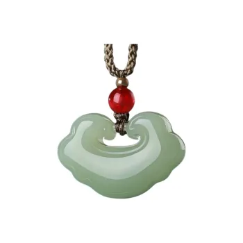 Run Ding Hetian Jade Necklaces Pale Greenish White Jade Unisex