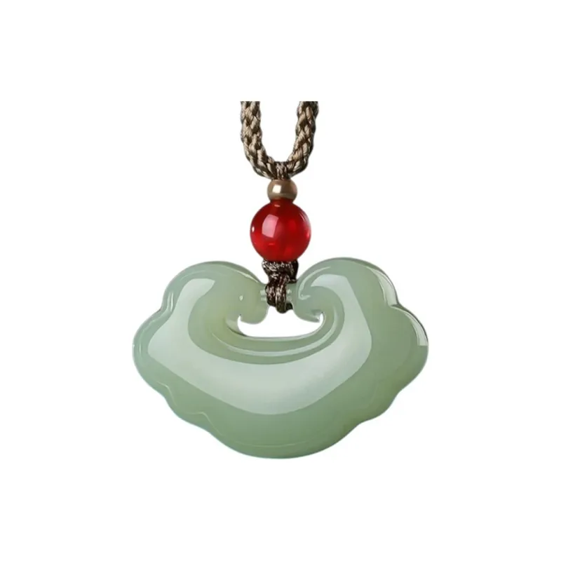 Run Ding Hetian Jade Necklaces Pale Greenish White Jade Unisex-0