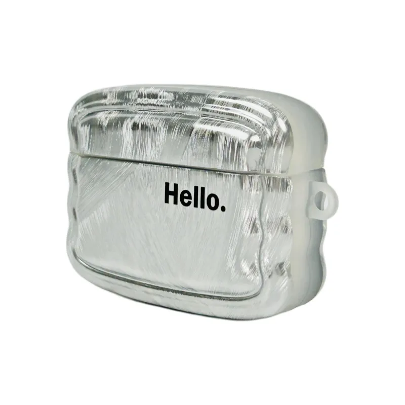 Sopi Compatibility With Apple AirPods 4/2/3/4th Generation/AirPods Pro/Pro 2 TPU Camlet Hello Pendant Headphone Cases-6