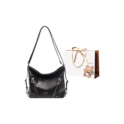 ERANGBEAR PU Double Shoulder Handbag Shoulder Bag Women's Black Ecru Brown Coffee