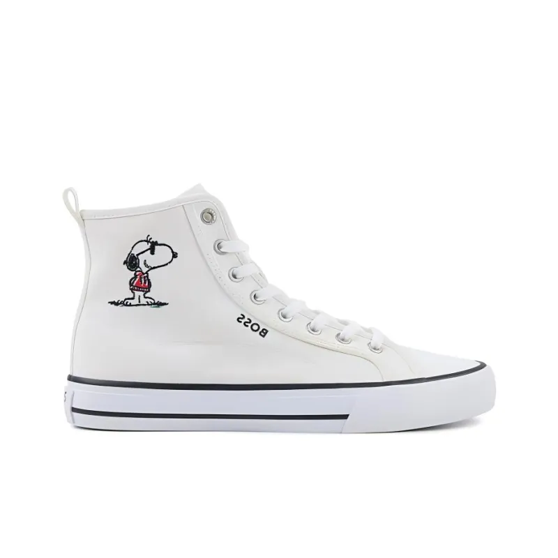 HUGO BOSS High-Top Stylish Skateboarding Shoes Men's White-1