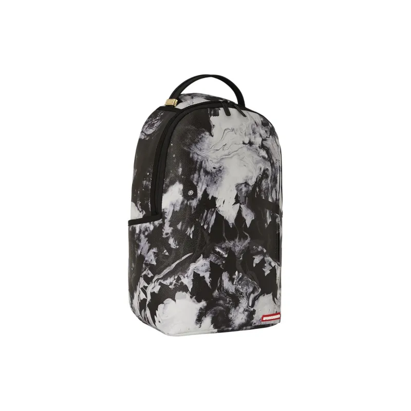 SPRAYGROUND Artificial Leather Backpack Unisex Black White-1