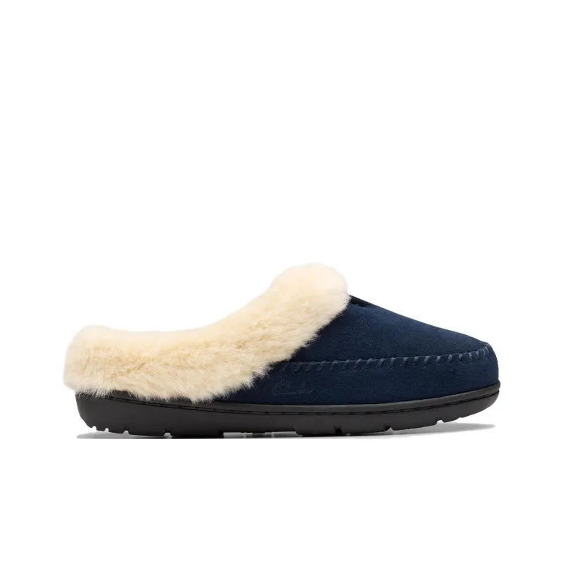Clarks Abrasion-Resistant Wrap-toe Slippers Women's Blue-1