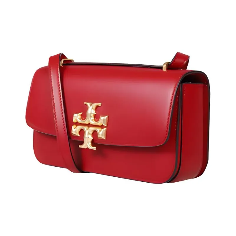 TORY BURCH Eleanor Leather Small Square Bag Shoulder Bag, Crossbody Bag Small Size Women's Red-1