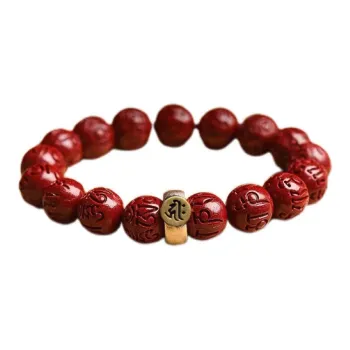 Bubble Scallops Cinnabar Jade Bracelets Unisex