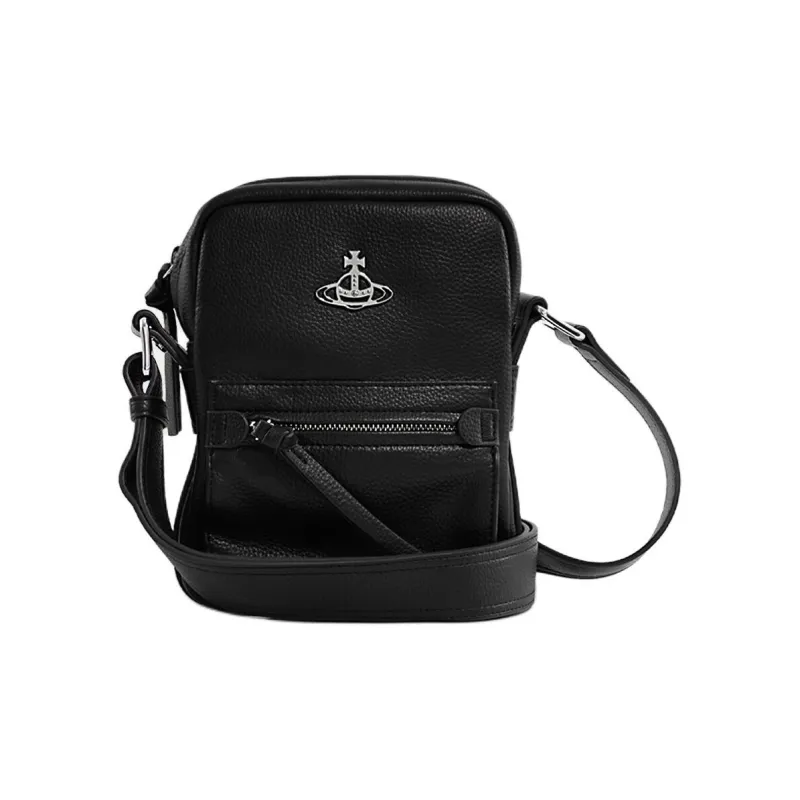 Vivienne Westwood Polyurethane Shoulder Bag, Crossbody Bag Small Size Men's Black-0