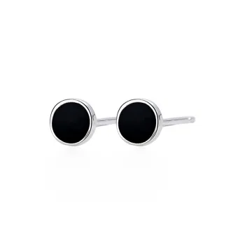 NATURALLYJOJO S999 Fine Silver Stud Earrings Women's Black