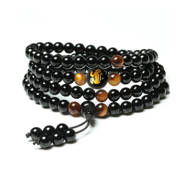 Bubble Scallops Obsidian Bracelets Unisex-13