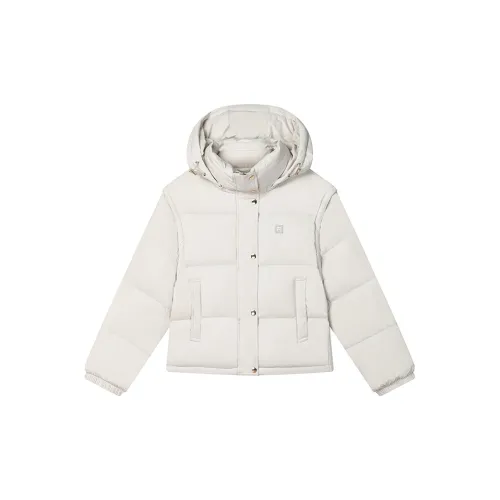 FILA FILA MILANO Italian Luxury Sports Collection Down Jacket Women's Light Gray Ivory