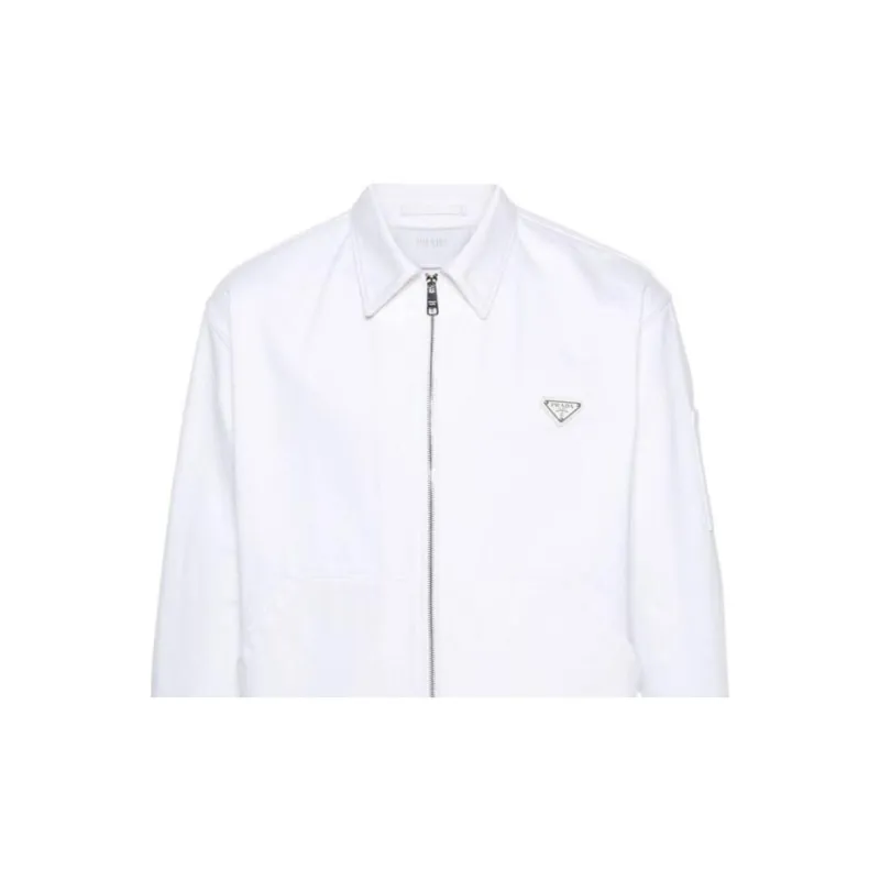 PRADA Enamel triangle Denim Jacket-3