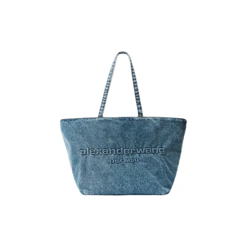 Alexander Wang Logo Embossed Large Denim Tote Bag