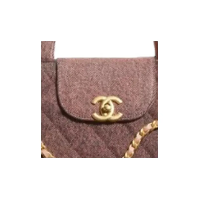 CHANEL Washed Denim Fabric Shoulder Bag, Crossbody Bag, Handbag Mini Women's Orange & Black-1