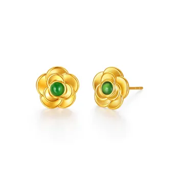 Diamond International 18K Gold Stud Earrings Women's