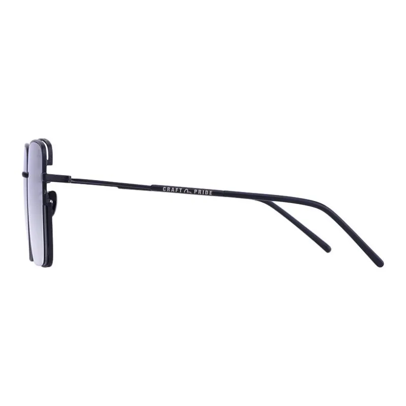 EVISU Plate And Metal Square Sunglasses Unisex Black-2
