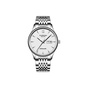 GUANQIN GUANQIN GJ16110 H Mechanical Movement Stainless Steel Watchband Watch Men's Watches White Dial
