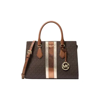 MICHAEL KORS Coated Canvas Tote Bag, Shopping Bag, Shoulder Bag, Crossbody Bag, Handbag Medium Size Women's Brown