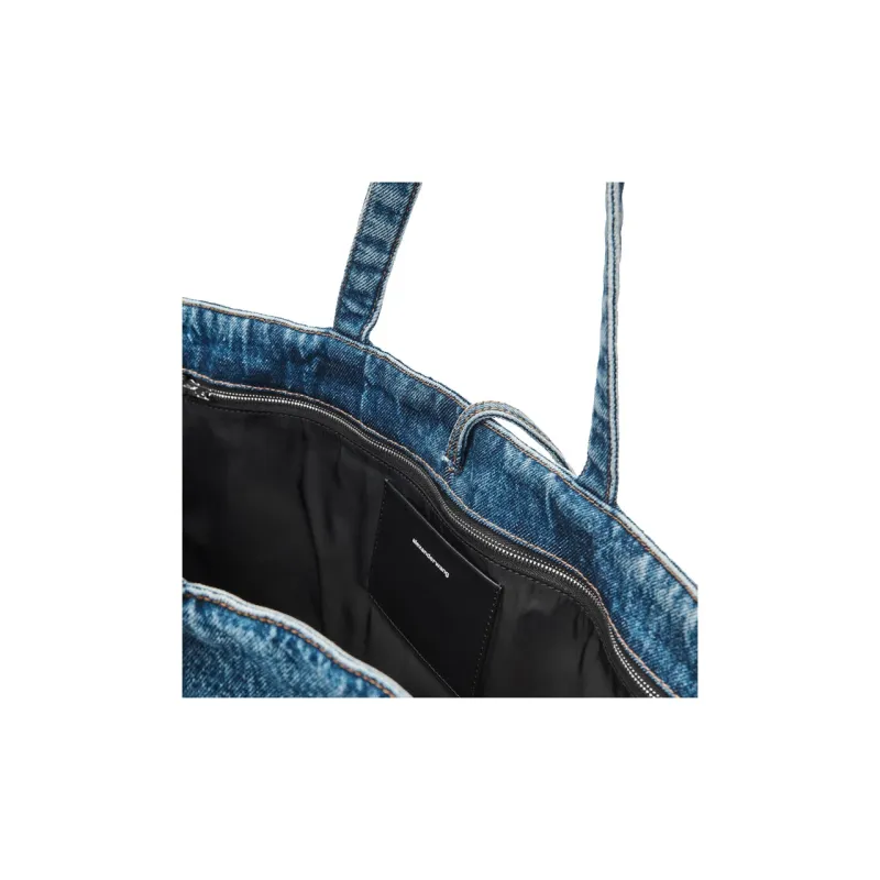 Alexander Wang Logo Embossed Large Denim Tote Bag-4