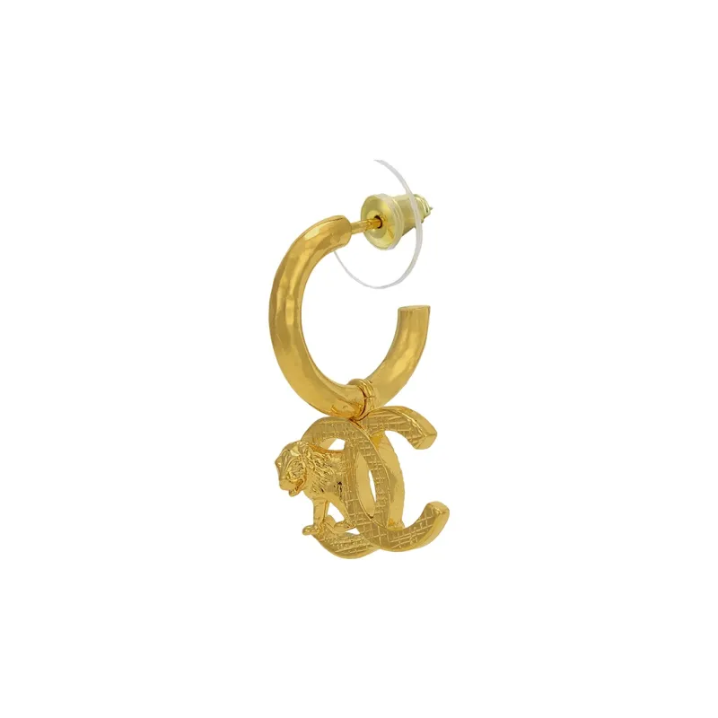 CHANEL Double C Metal Earrings Women's-2
