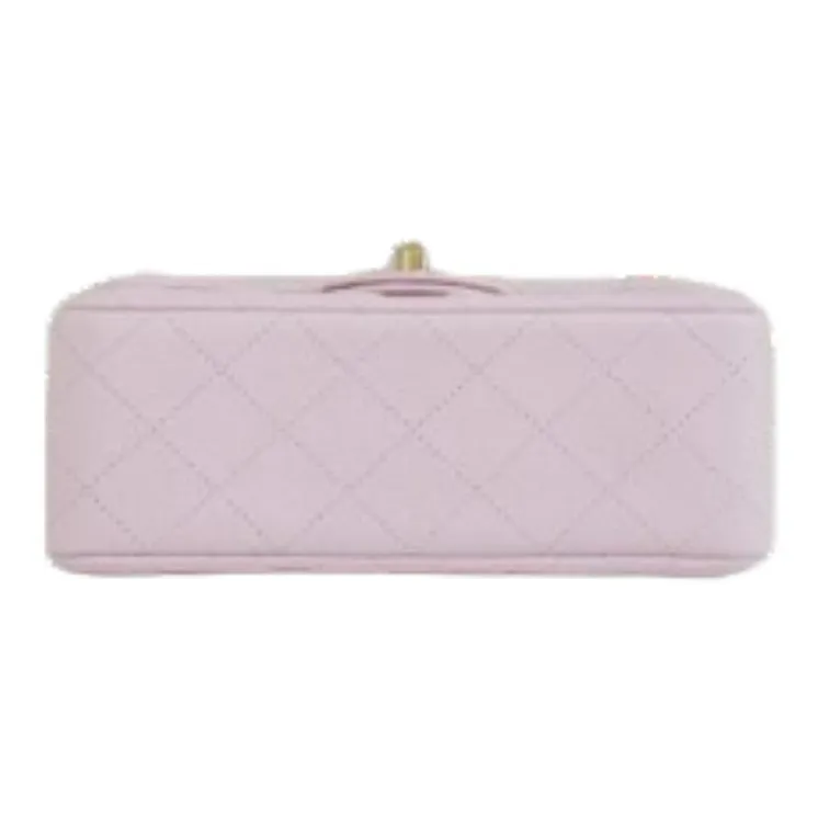 CHANEL Classic Flap CF Lambskin Shoulder Bag, Crossbody Bag Mini Women's Cherry Blossom Pink-4