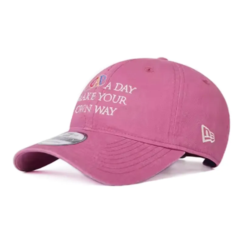 New Era Solid Design Cotton Baseball Cap Pink-0