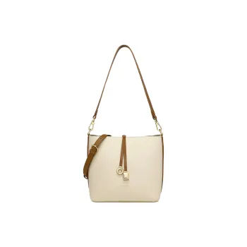 PIERRE CARDIN Top Grain Cow Leather Shoulder Bag Regular Women's Black/Beige