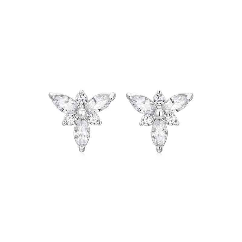 KADER Fleeing Princess Series 925 Sterling Silver Stud Earrings Women's Silver, Bestie Same Style Gift-2