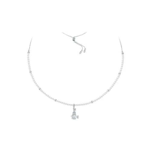 BABYBEI 925 Sterling Silver Pearl Chinese Zodiac Cute And Delicate Creative Niche Design Collarbone Chain Women's