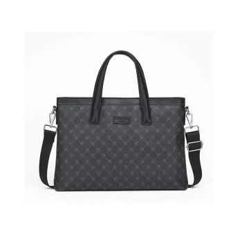 Old Man's Head PVC Handbags Briefcases Regular Unisex Dark Gray