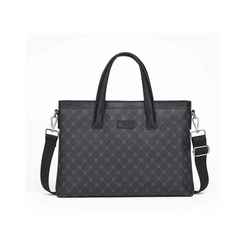 Old Man's Head PVC Handbags Briefcases Regular Unisex Dark Gray-0