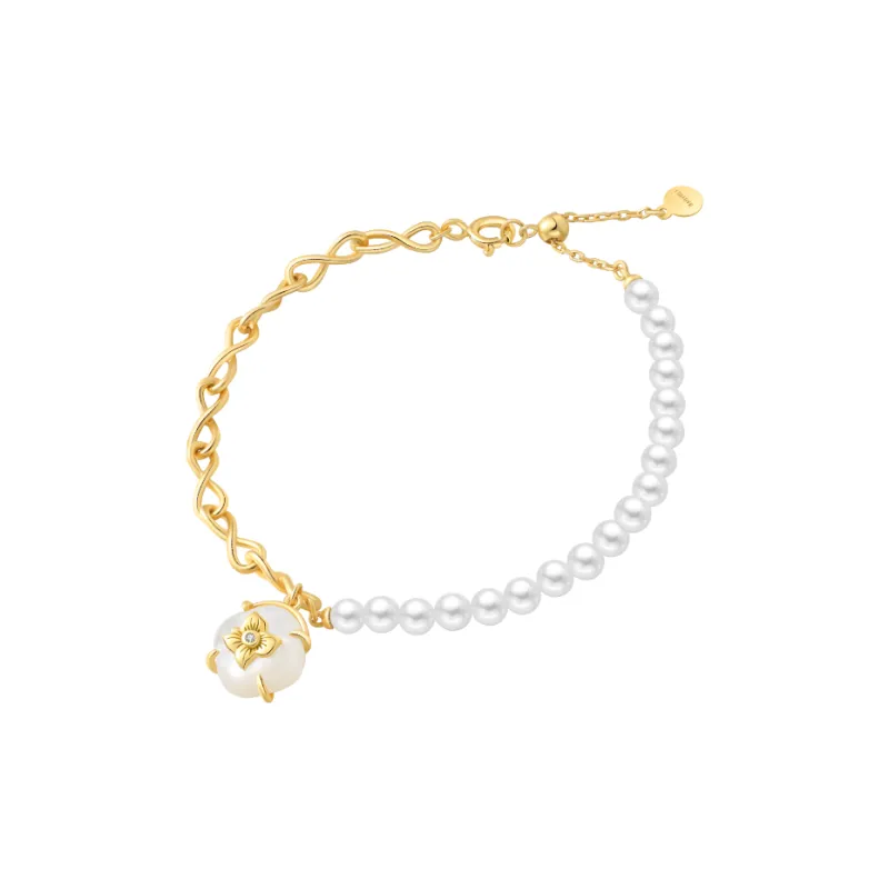BABYBEI 925 Sterling Silver Mother Of Pearl Bracelets Women's-1
