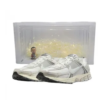 Nike Air Zoom Vomero 5 Cushioning Anti Slip Wear Resistant Breathability Low Top Running Shoes Unisex Gray Black