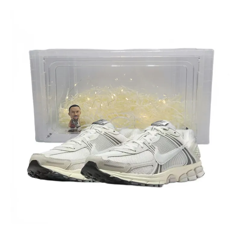 Nike Air Zoom Vomero 5 Cushioning Anti Slip Wear Resistant Breathability Low Top Running Shoes Unisex Gray Black-0