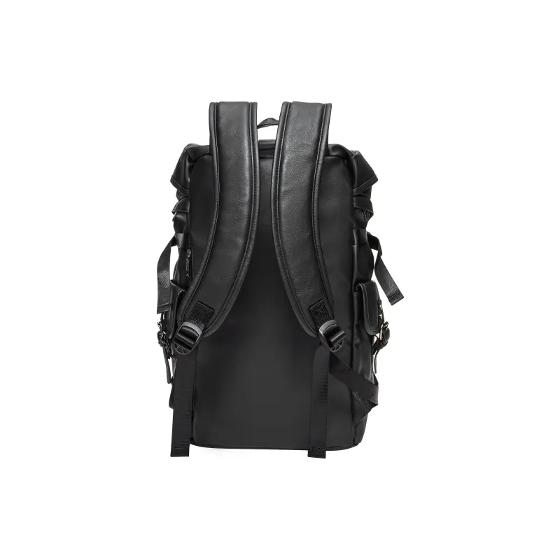 KONADCT Oxford/PU 17 Inch Backpack Large Size Unisex Black/Monogram-19