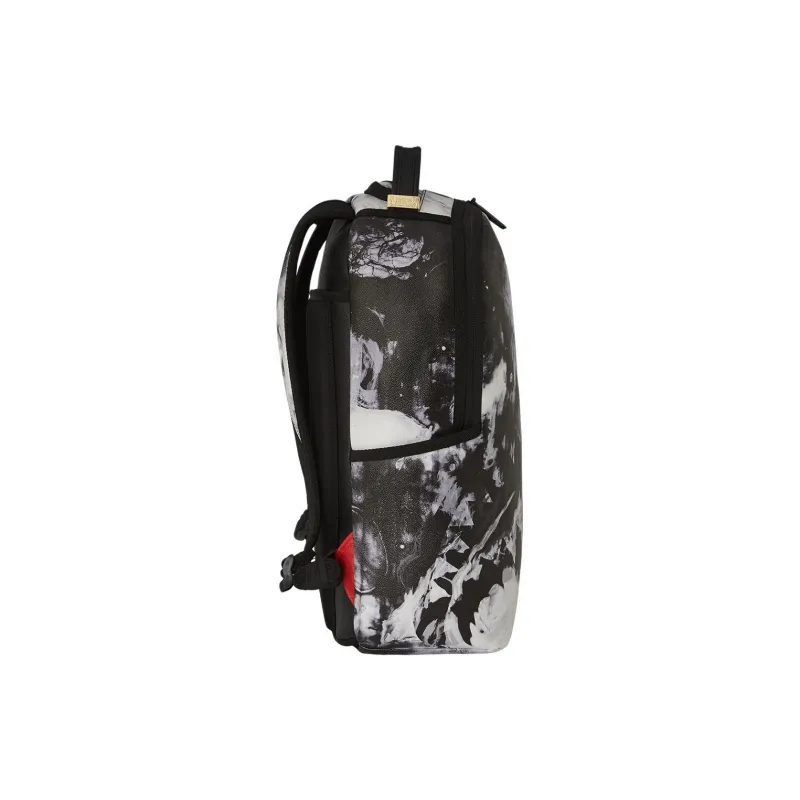 SPRAYGROUND Artificial Leather Backpack Unisex Black White-3