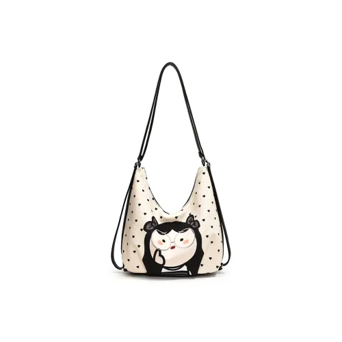 Yalu PU Double Shoulder Portable Crossbody Bag, Shoulder Bag Regular Women's Black/White/Khaki