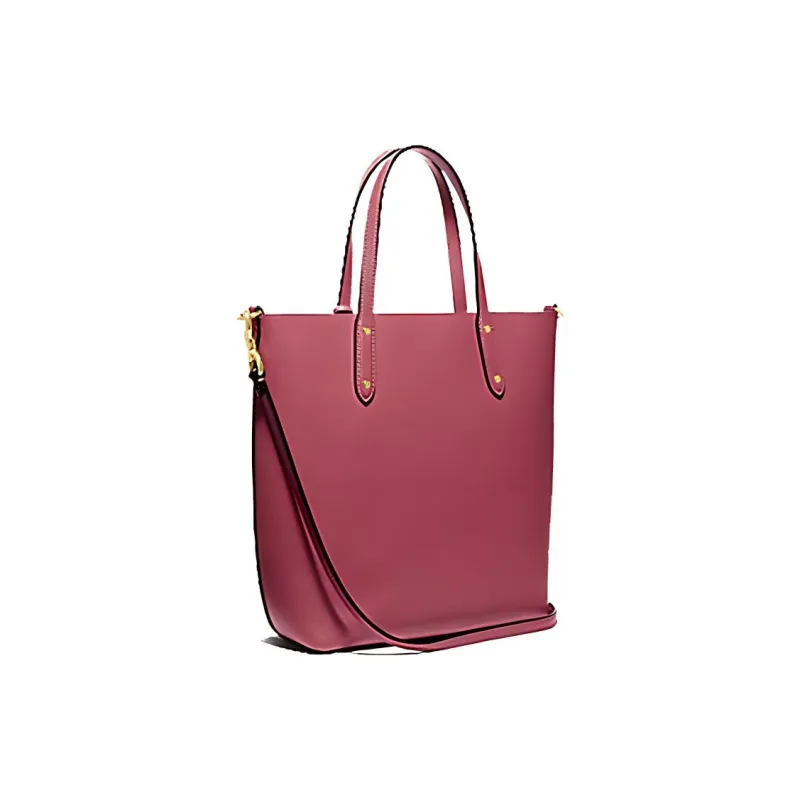 COACH Cow Leather Tote Bag Shopping Bag Shoulder Bag Handbag Medium Size Women's Burgundy-1