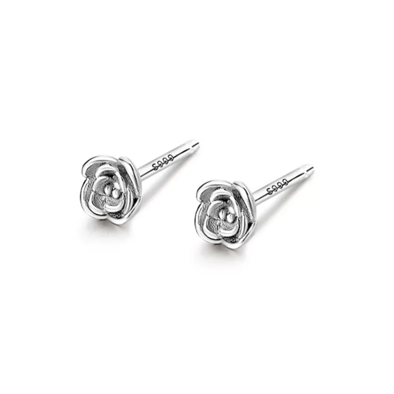 GIFT&CO S999 Fine Silver Stud Earrings Women's Gold/Gold-5